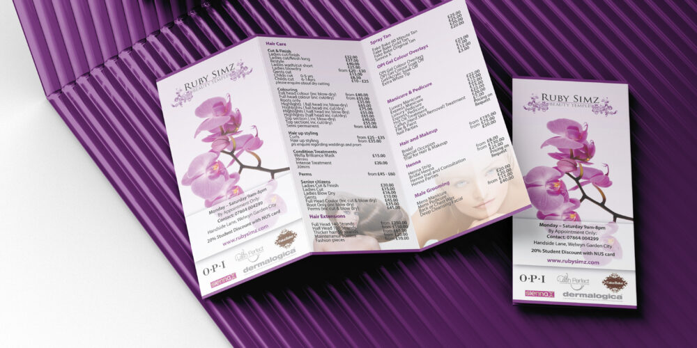 Branding and Stationery Design for Ruby Simz Beauty Salon